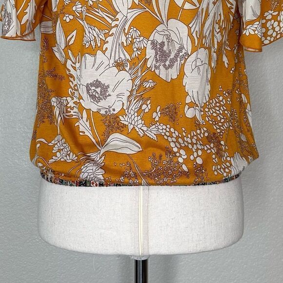 Anthropologie Tiny Floral Surplice Blouse Top - Picture 10 of 12